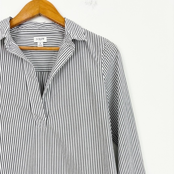 J. Crew 100% Cotton High Low Popover Stripes Tunic Top Size Small - Picture 4 of 16